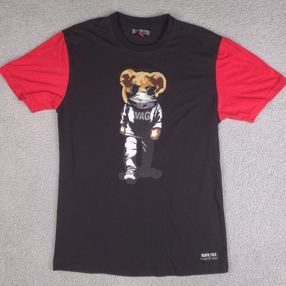 Black Pike T-Shirt Adult Large Black Savage Bear (Tag Says XL, but it's short)